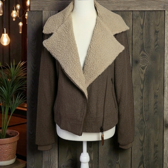 Gentle Fawn Jackets & Blazers - Gentle Fawn Brown and Cream Teddy Jacket